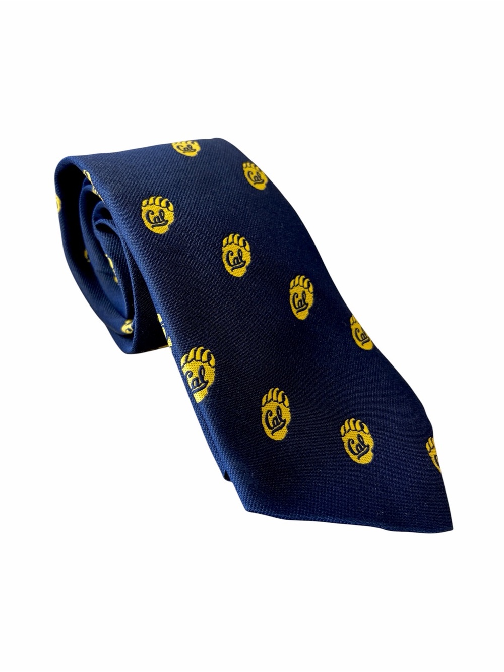 NWT Cal Berkeley Gold Bear Paw Navy Neck Tie